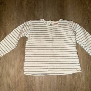 Striped Gray and White Kids Shirt